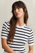 EGGSHELL, STRETCH COTTON CABLE SS DRESS, CLOSE-UP BY GANT AU.