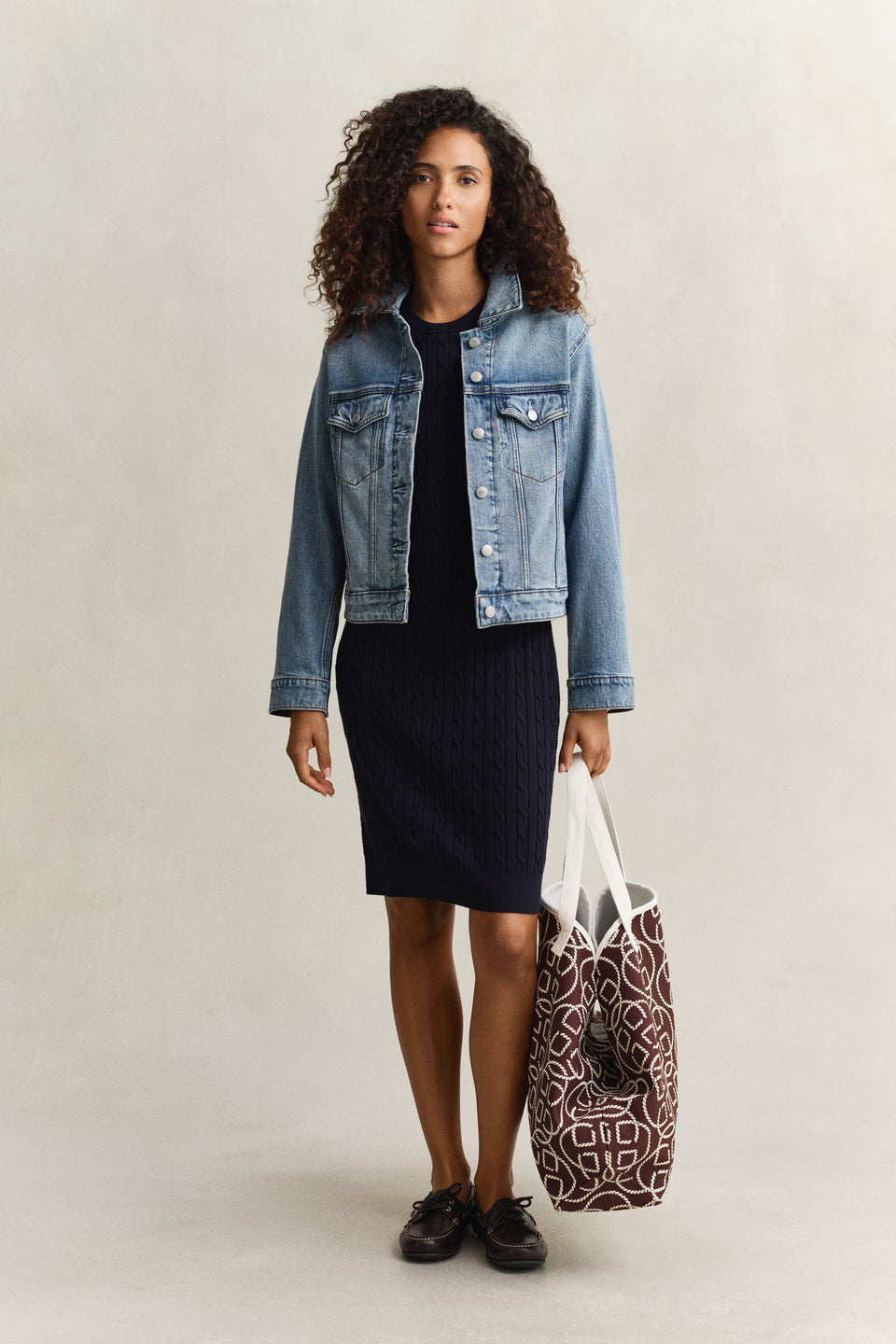Cotton Cable Knit Dress