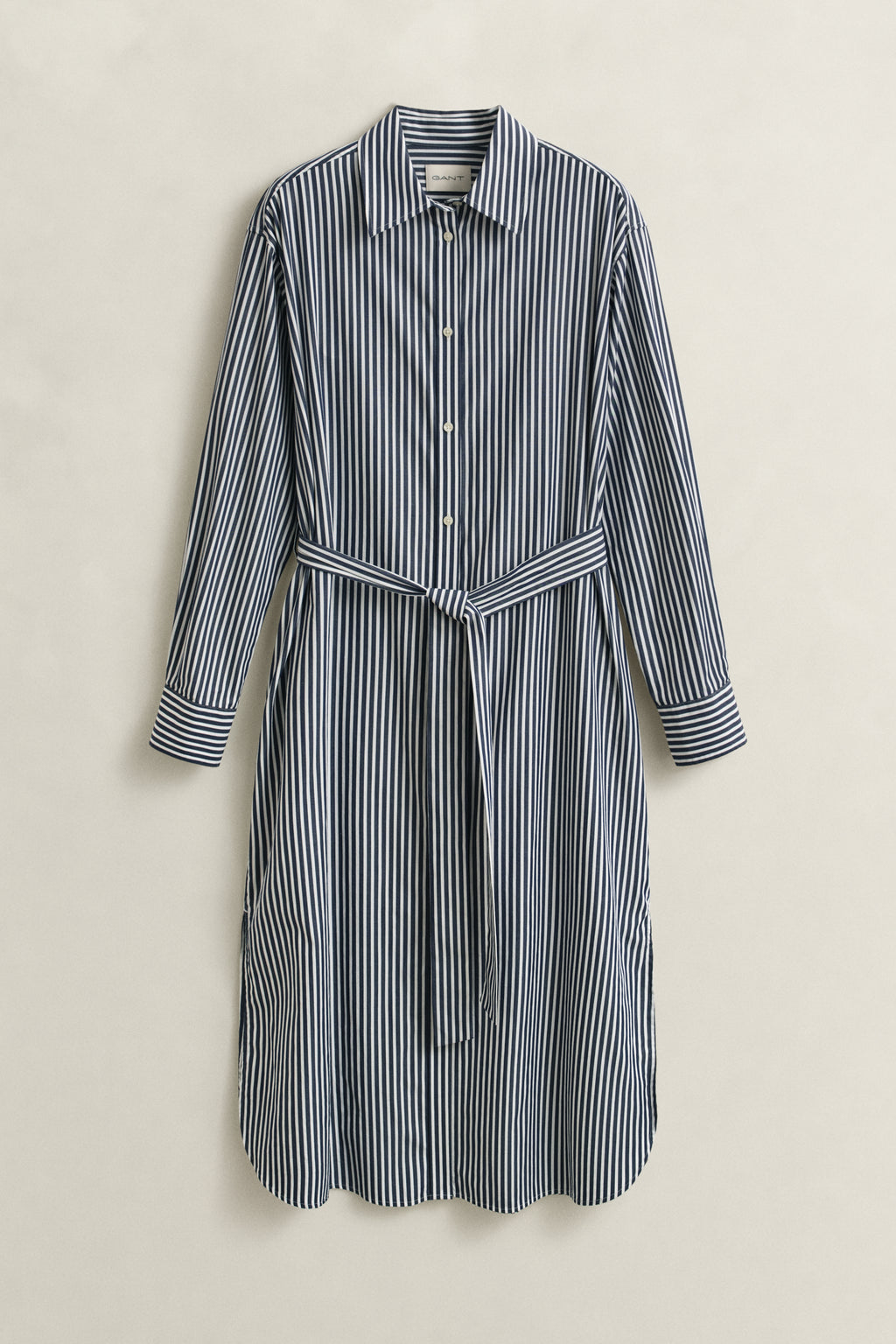 CLASSIC BLUE, CLASSIC POPLIN STRIPE SHIRT DRESS, FLAT-LAY BY GANT AU.