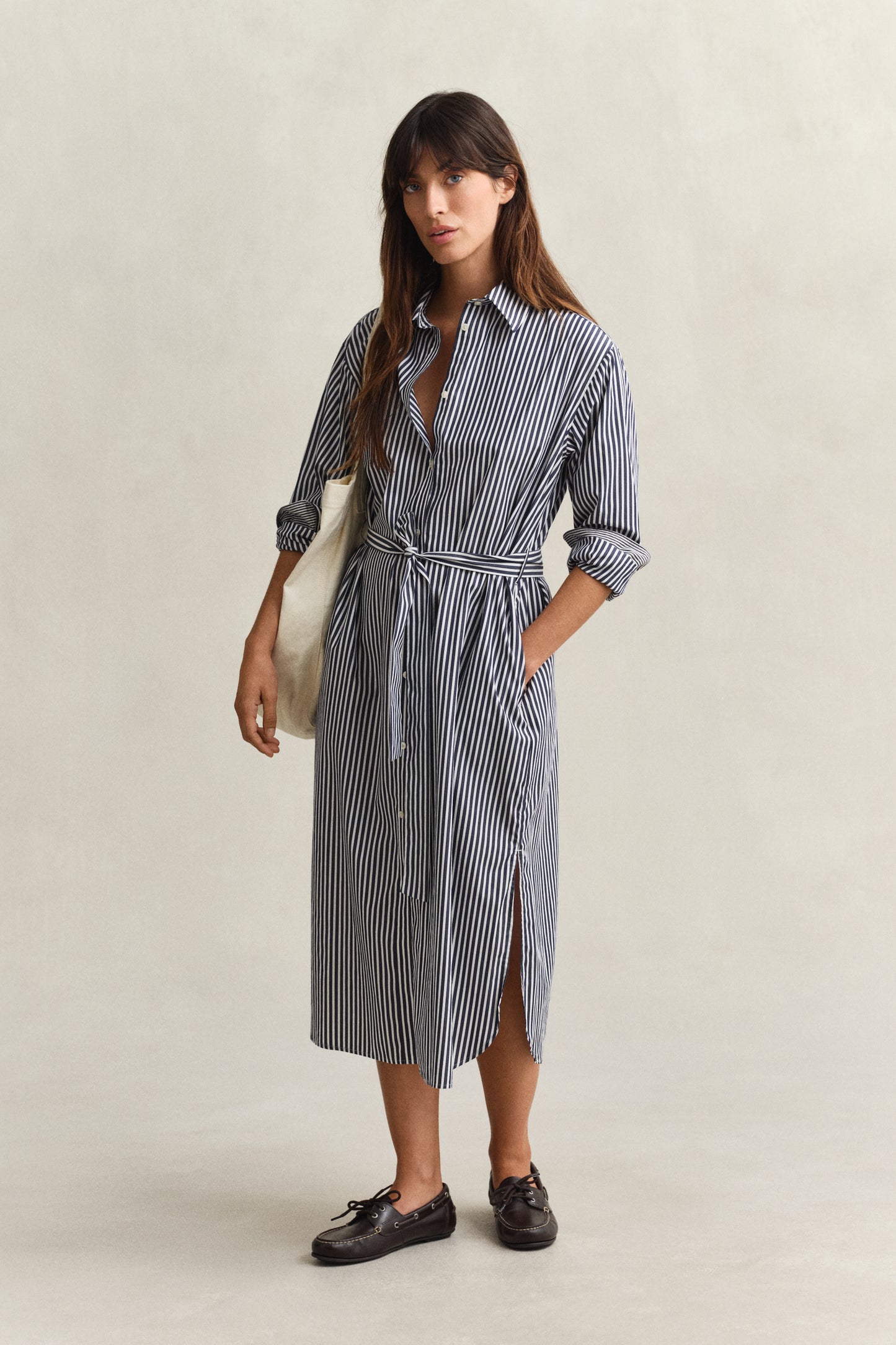 CLASSIC BLUE, CLASSIC POPLIN STRIPE SHIRT DRESS BY GANT AU.
