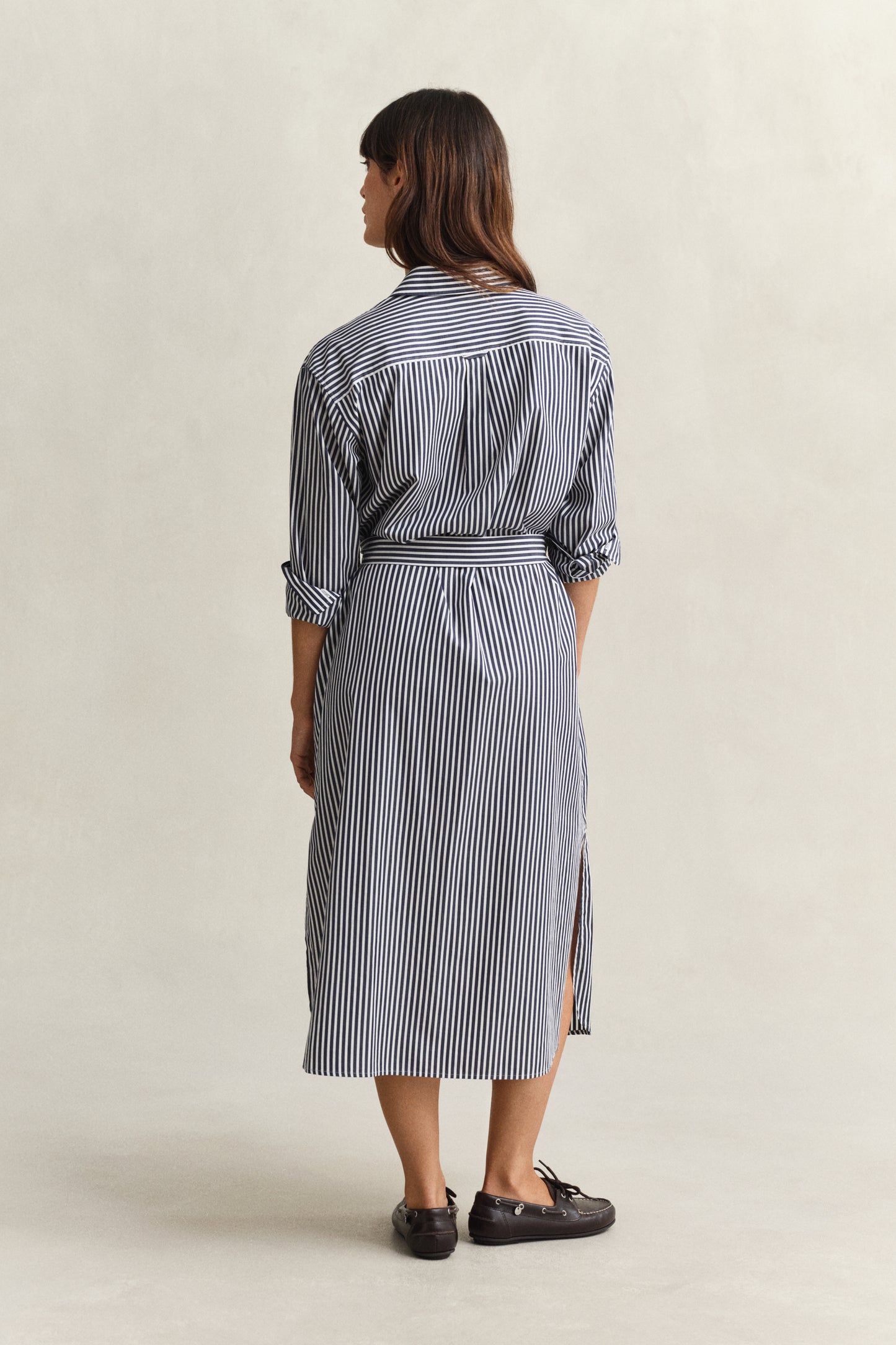 CLASSIC BLUE, CLASSIC POPLIN STRIPE SHIRT DRESS, BACK-VIEW BY GANT AU.