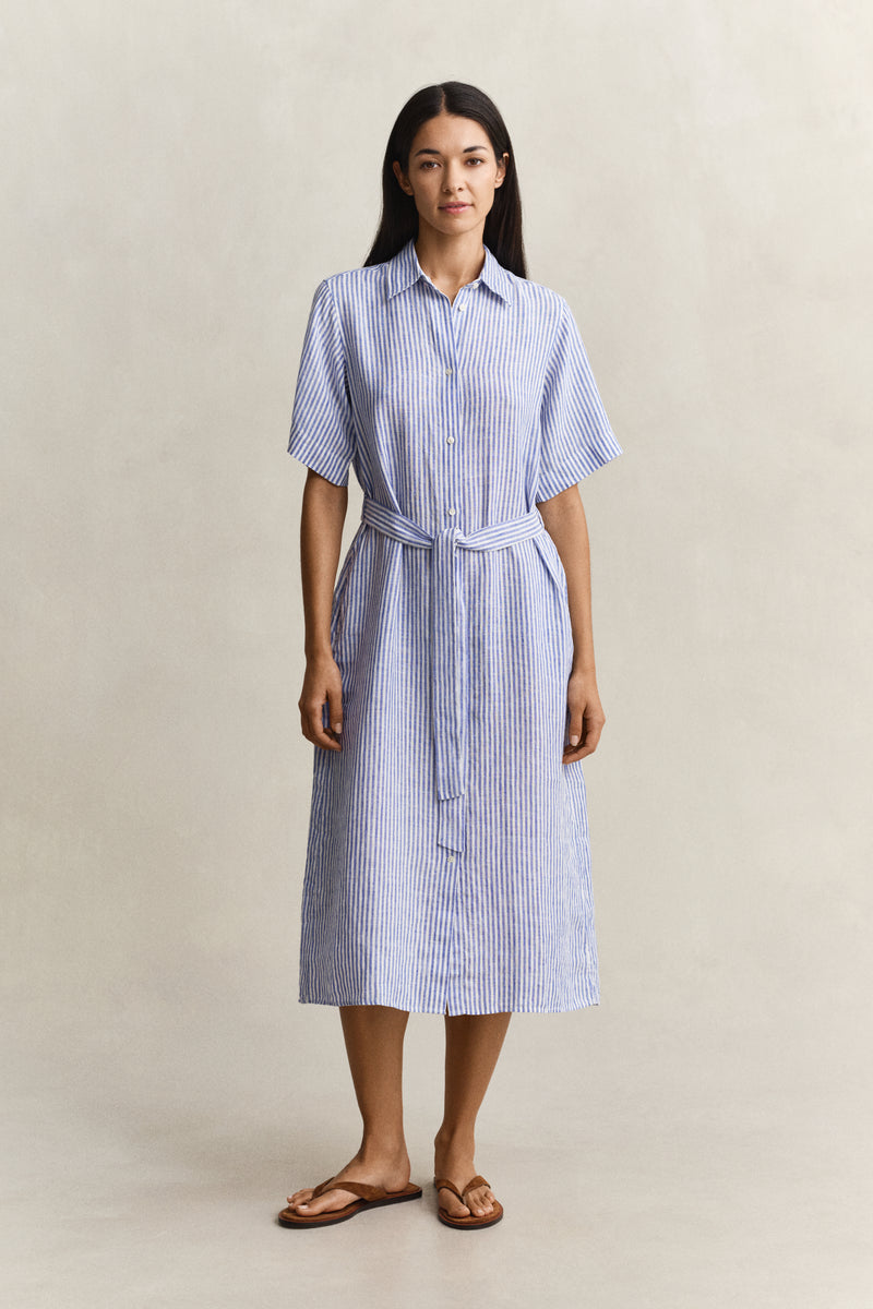 Striped Linen Shirt Dress