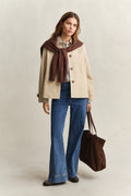 OAT BEIGE, Short Car Coat BY GANT AU.