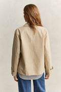 OAT BEIGE, Short Car Coat, BACK-VIEW BY GANT AU.