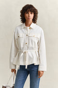 EGGSHELL, DENIM JACKET WITH TIE DETAIL, FRONT-VIEW BY GANT AU.