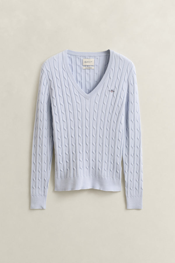 Cable Knit V-Neck Sweater