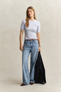 LIGHT BLUE, Stretch Cable Knit Sweater BY GANT AU.