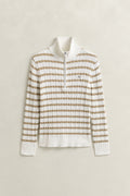 OAT BEIGE, STRETCH COTTON CABLE STRIPE HZ, FLAT-LAY BY GANT AU.