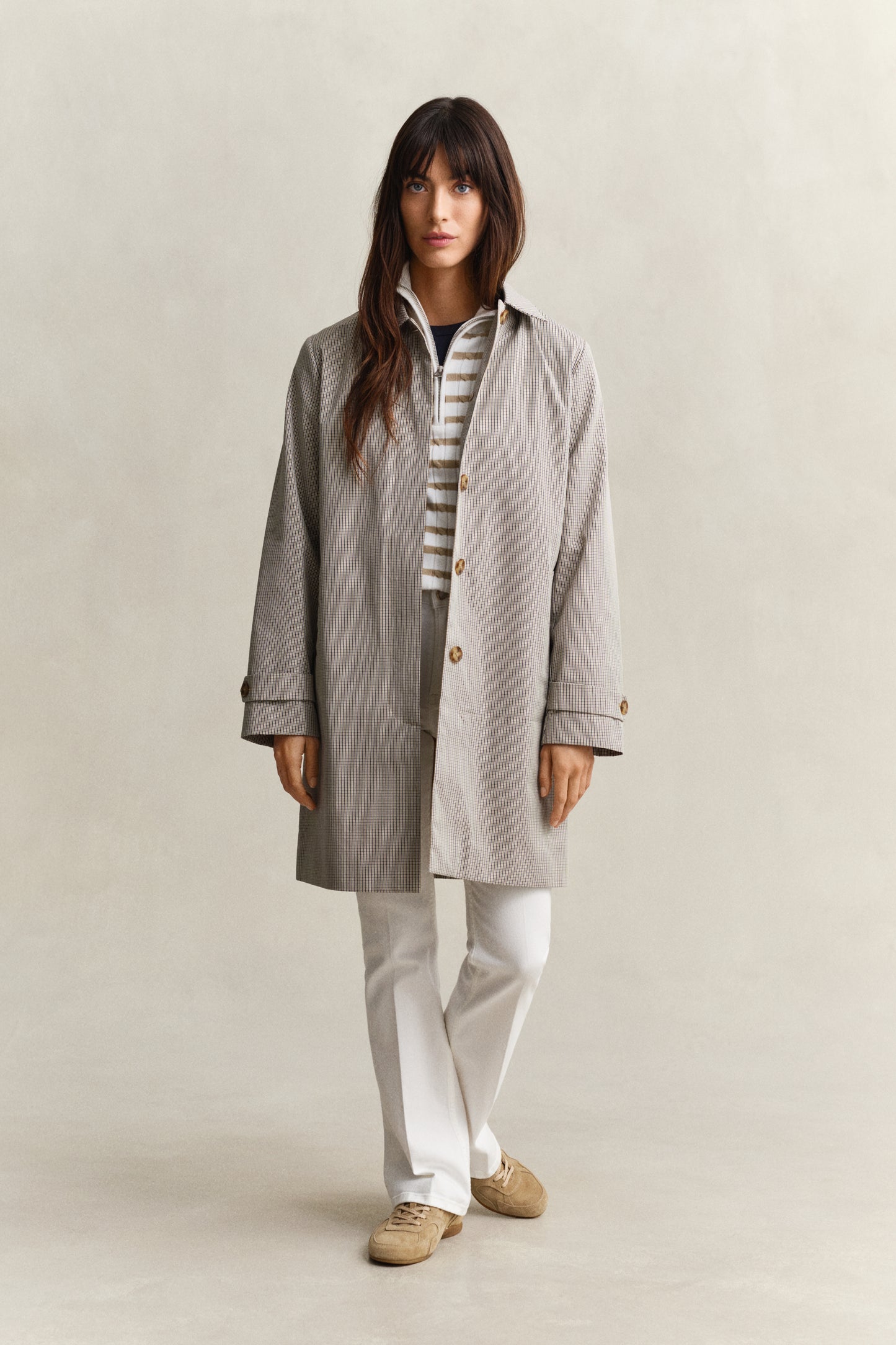 OAT BEIGE, STRETCH COTTON CABLE STRIPE HZ BY GANT AU.