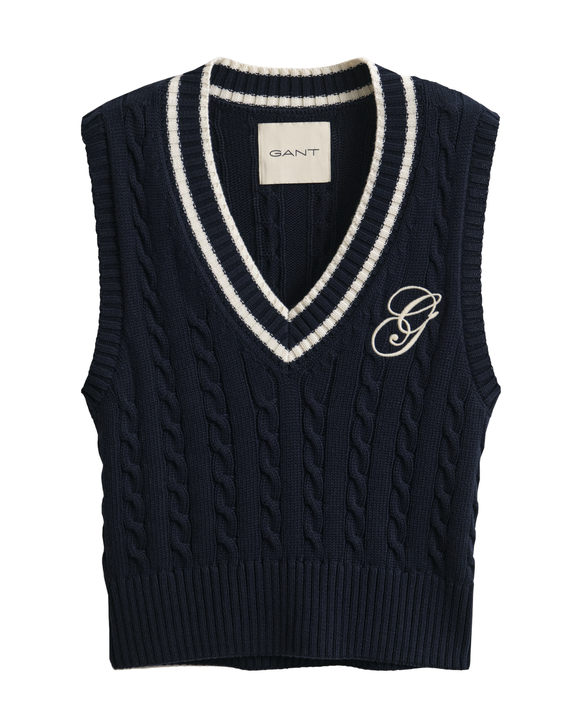 Cotton Cable Knit Vest
