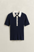 EVENING BLUE, RIB KNIT SS RUGGER, FLAT-LAY BY GANT AU.