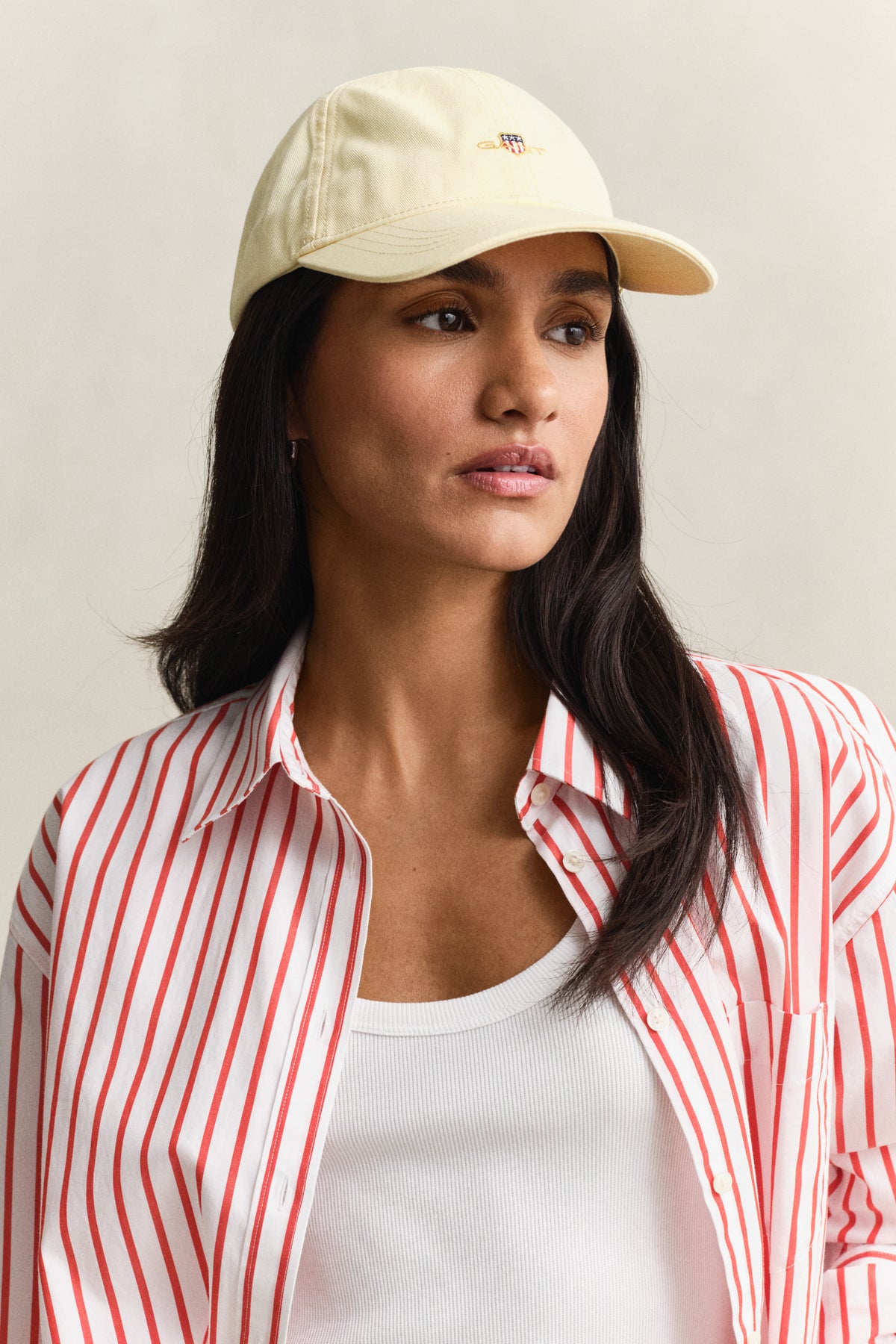 VANILLA YELLOW, SHIELD COTTON TWILL CAP BY GANT AU.