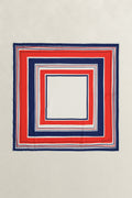 PERFECT RED, NAUTICAL STRIPE PRINT SILK SCARF, FRONT-VIEW BY GANT AU.