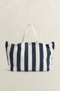 NAVY, AOP CANVAS BEACH BAG, BACK-VIEW BY GANT AU.
