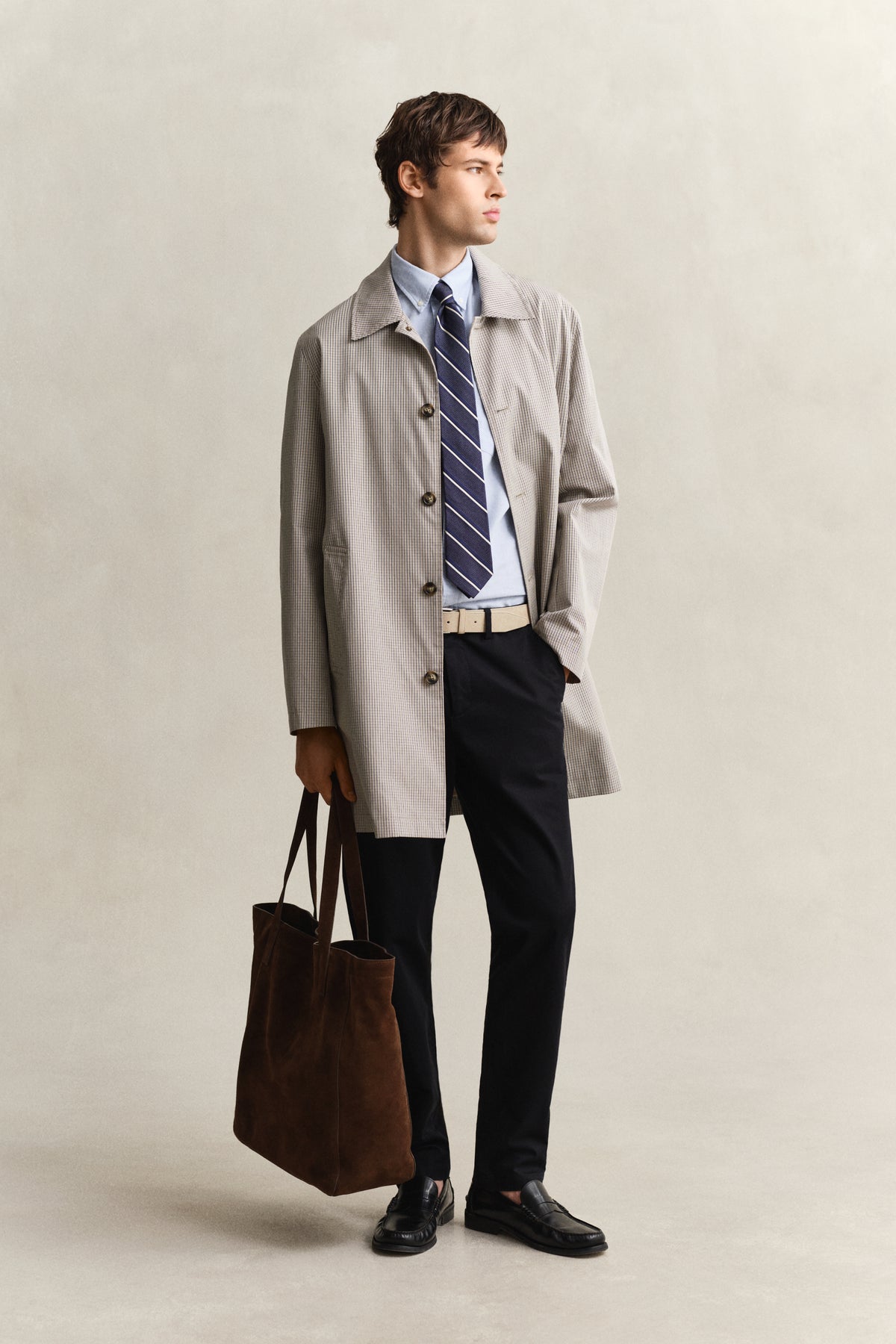 OAT BEIGE, COTTON BLEND CAR COAT BY GANT AU.