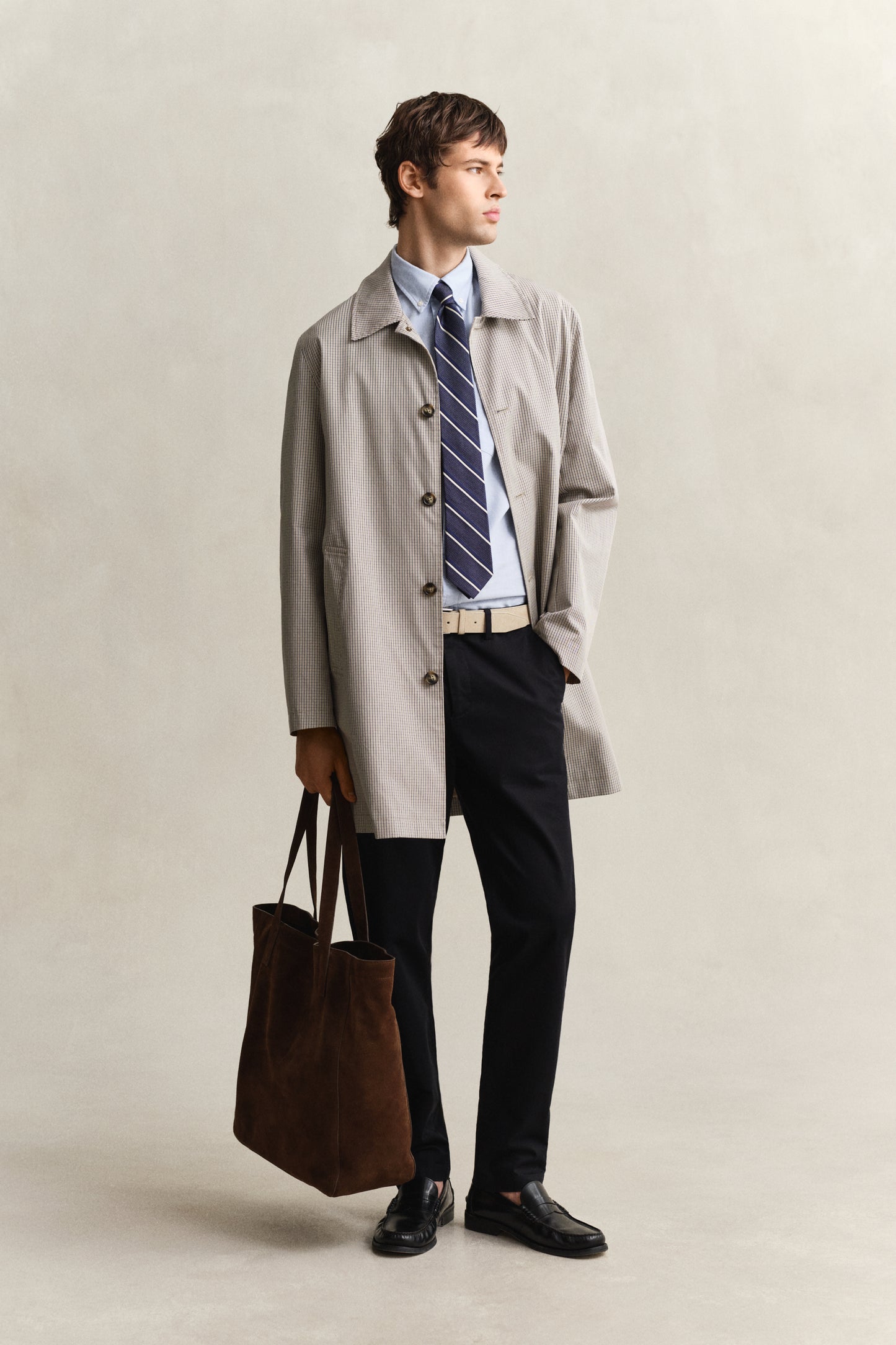 OAT BEIGE, COTTON BLEND CAR COAT BY GANT AU.