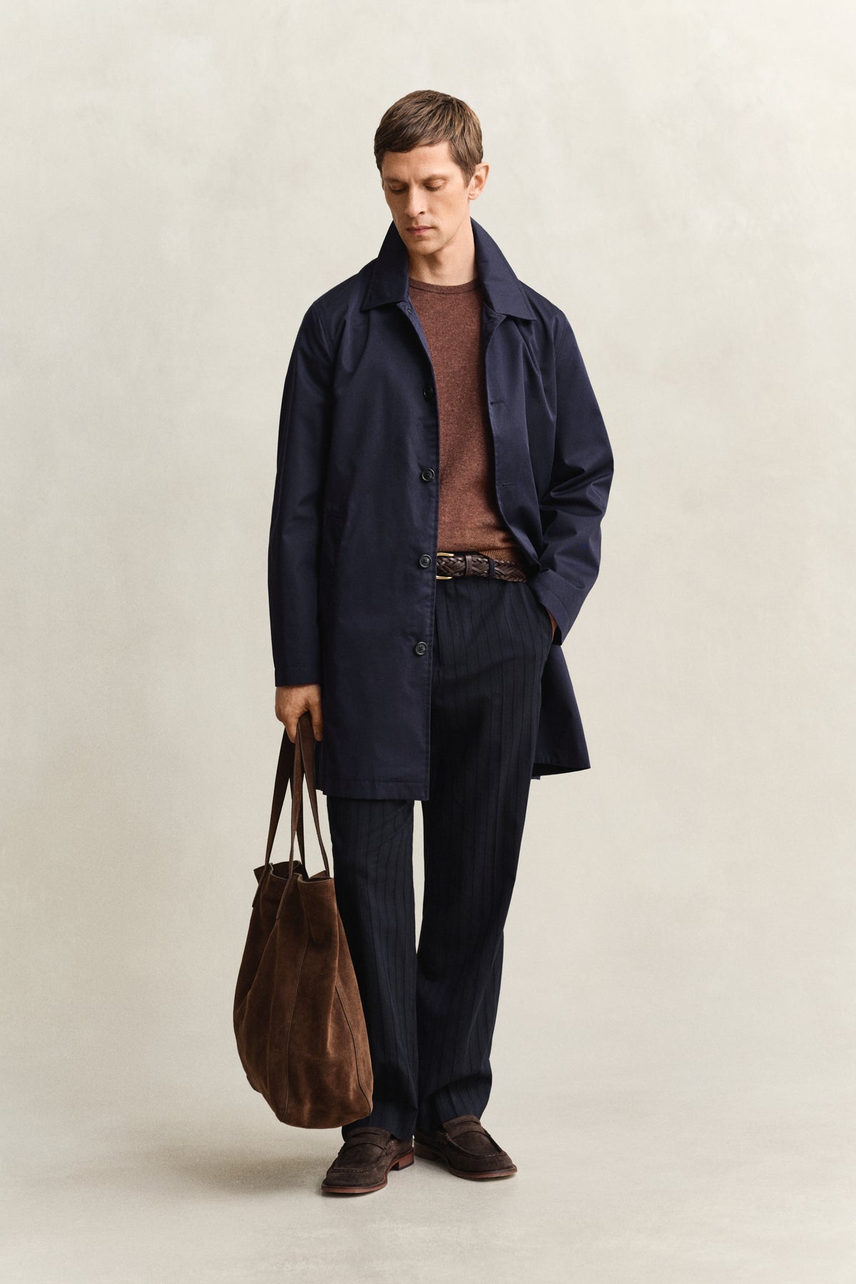 EVENING BLUE, COTTON BLEND CAR COAT BY GANT AU.