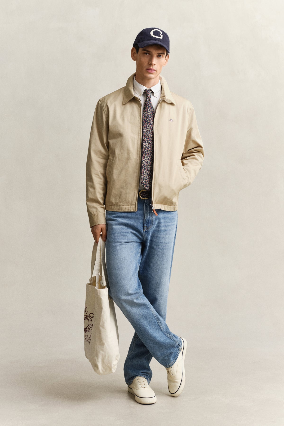 OAT BEIGE, COTTON WINDCHEATER JACKET BY GANT AU.