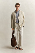 OAT BEIGE, GMNT DYE LINEN BLAZER BY GANT AU.