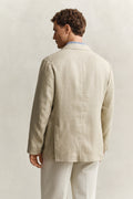 OAT BEIGE, GMNT DYE LINEN BLAZER, BACK-VIEW BY GANT AU.