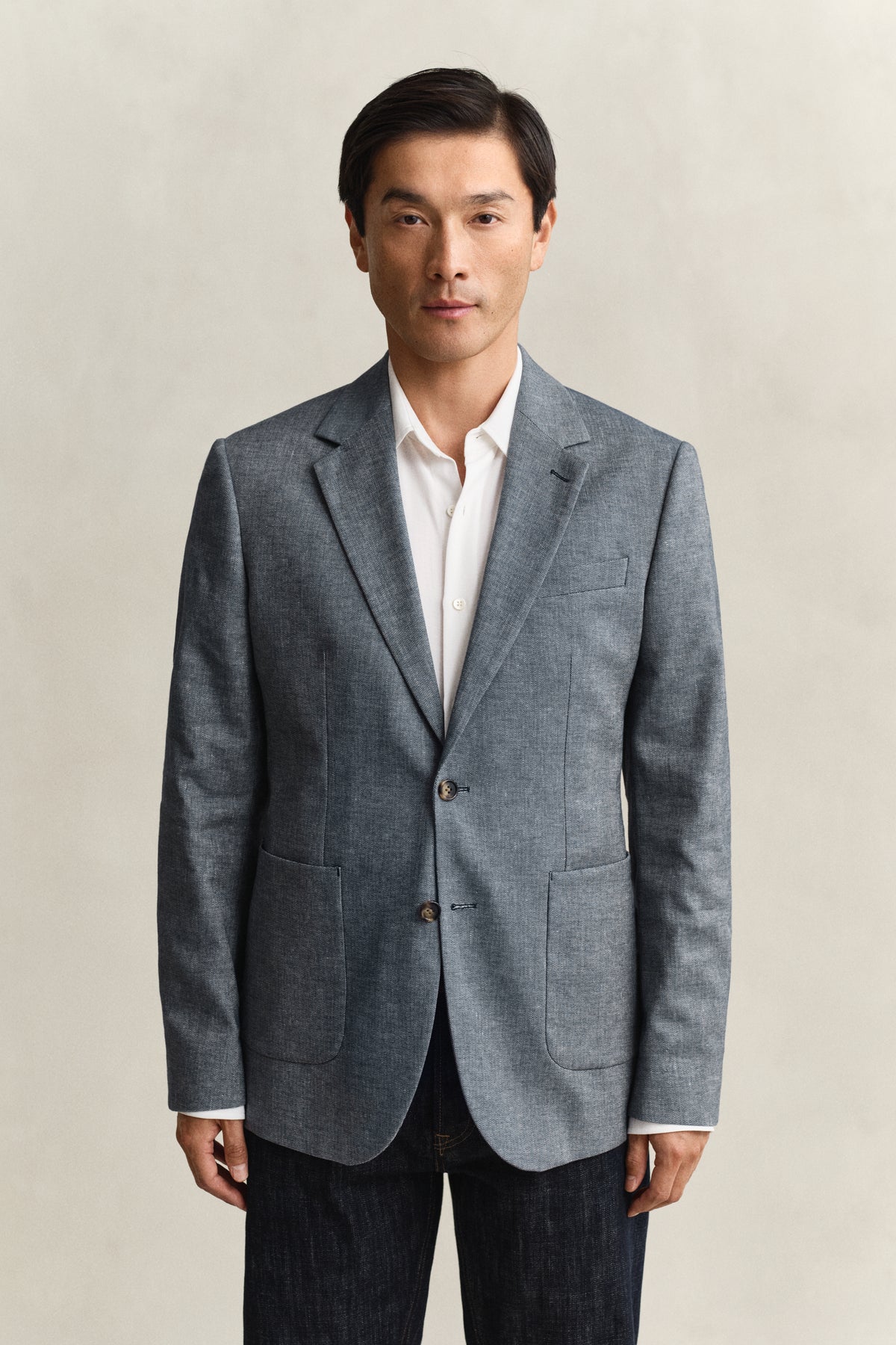Indigo Herringbone Suit Jacket