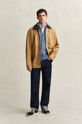 DENIM BLUE MELANGE, Cotton Knit Zip Cardigan BY GANT AU.