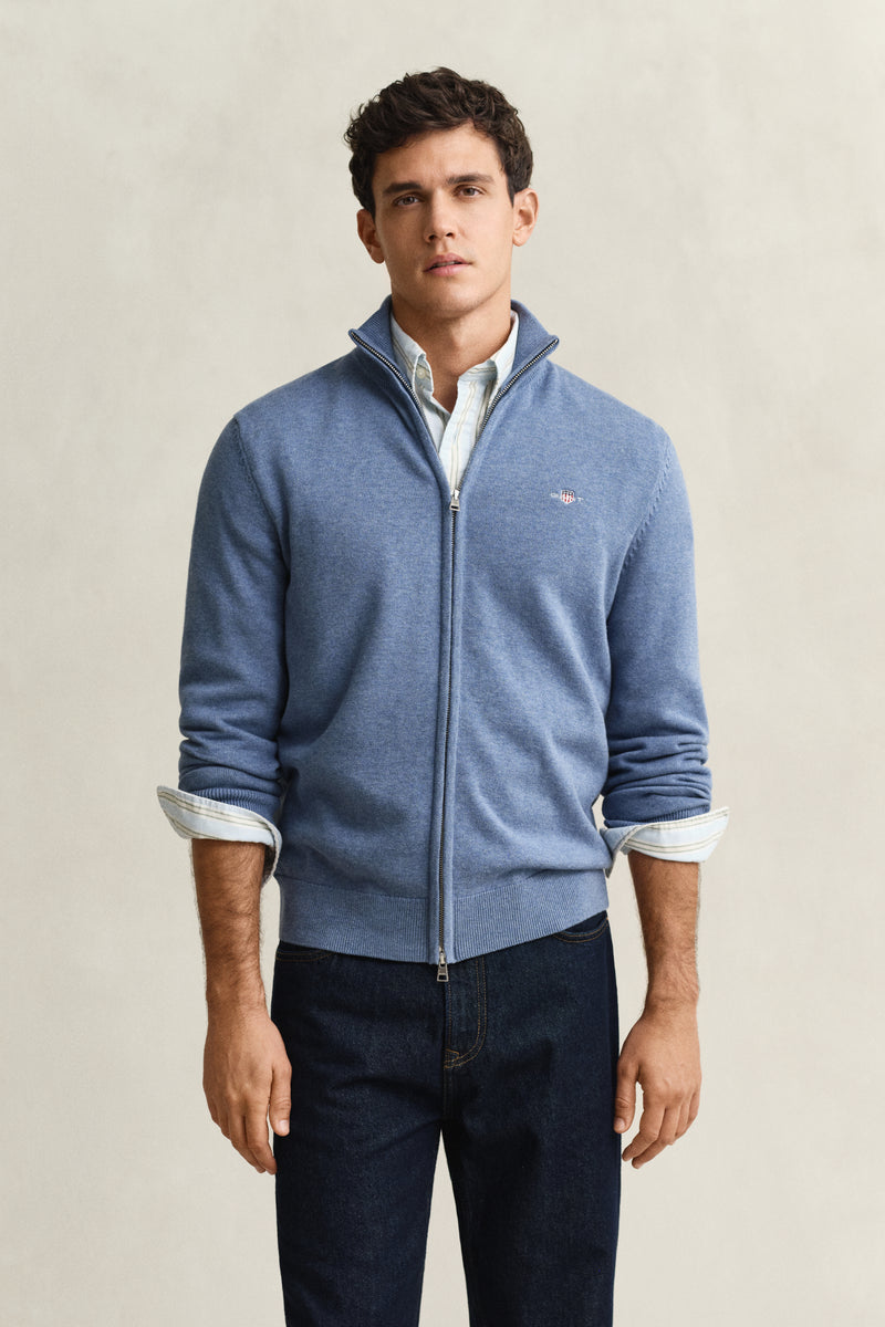 Casual Cotton Zip Cardigan
