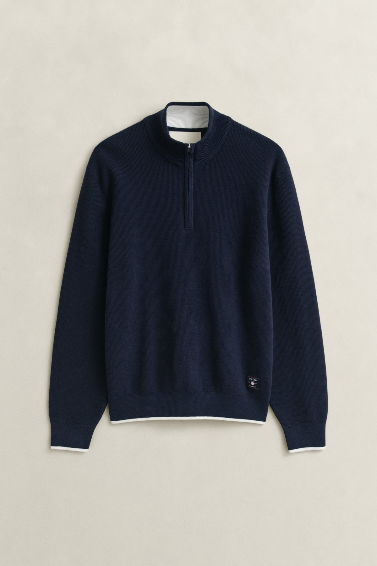 EVENING BLUE, COTTON RIB HALF ZIP, FLAT-LAY BY GANT AU.