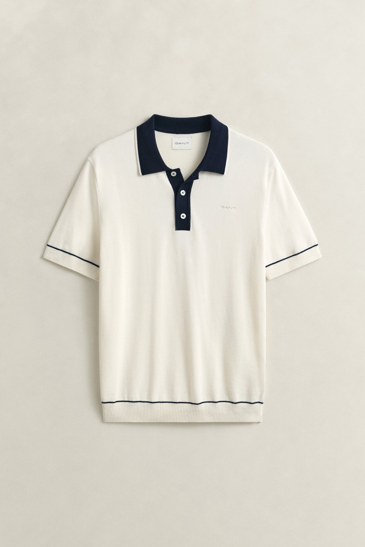 CREAM, COTTON MODAL POLO, FLAT-LAY BY GANT AU.