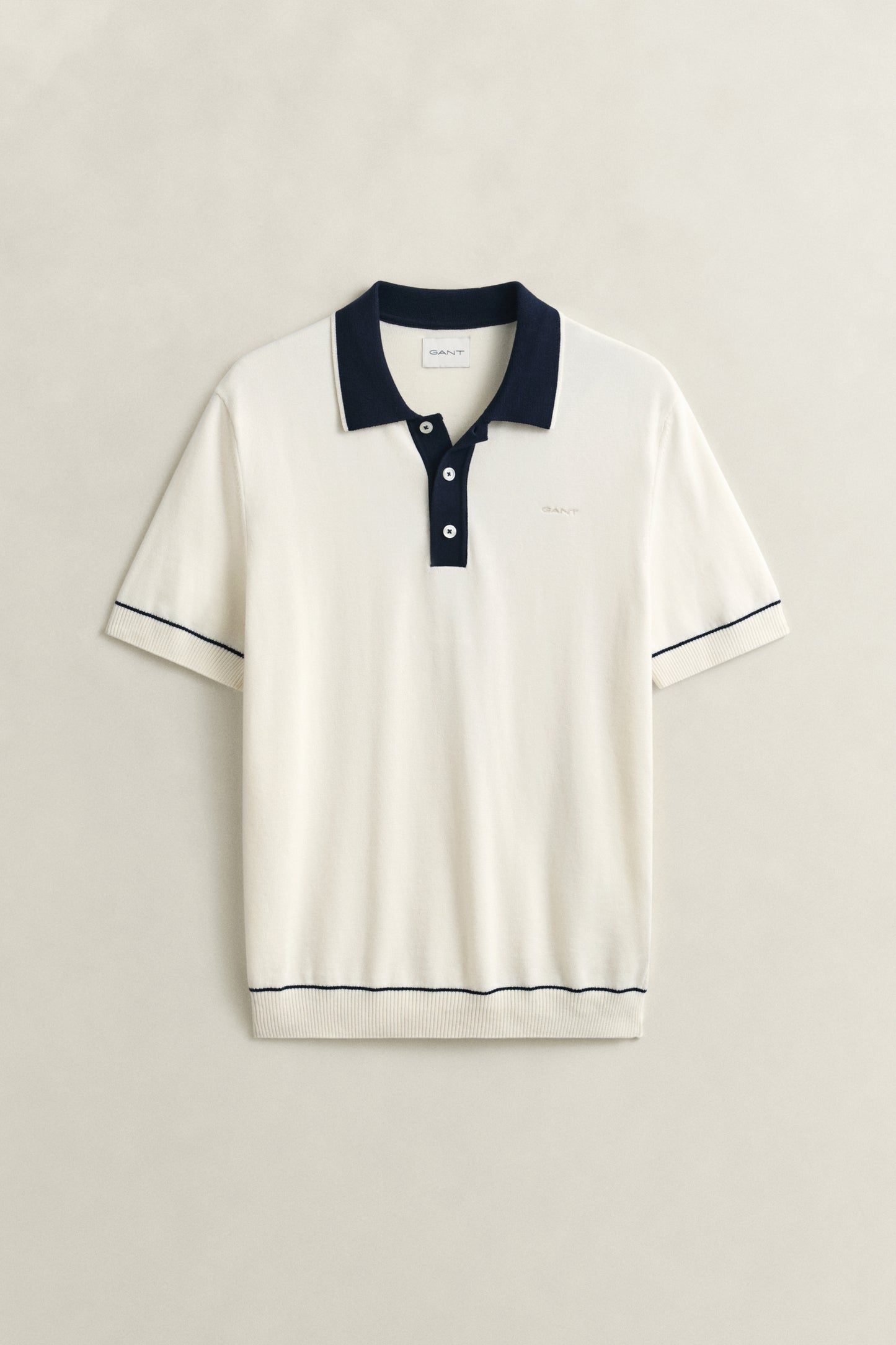 CREAM, COTTON MODAL POLO, FLAT-LAY BY GANT AU.