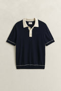 EVENING BLUE, COTTON MODAL POLO, FLAT-LAY BY GANT AU.