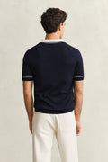 EVENING BLUE, COTTON MODAL POLO, BACK-VIEW BY GANT AU.