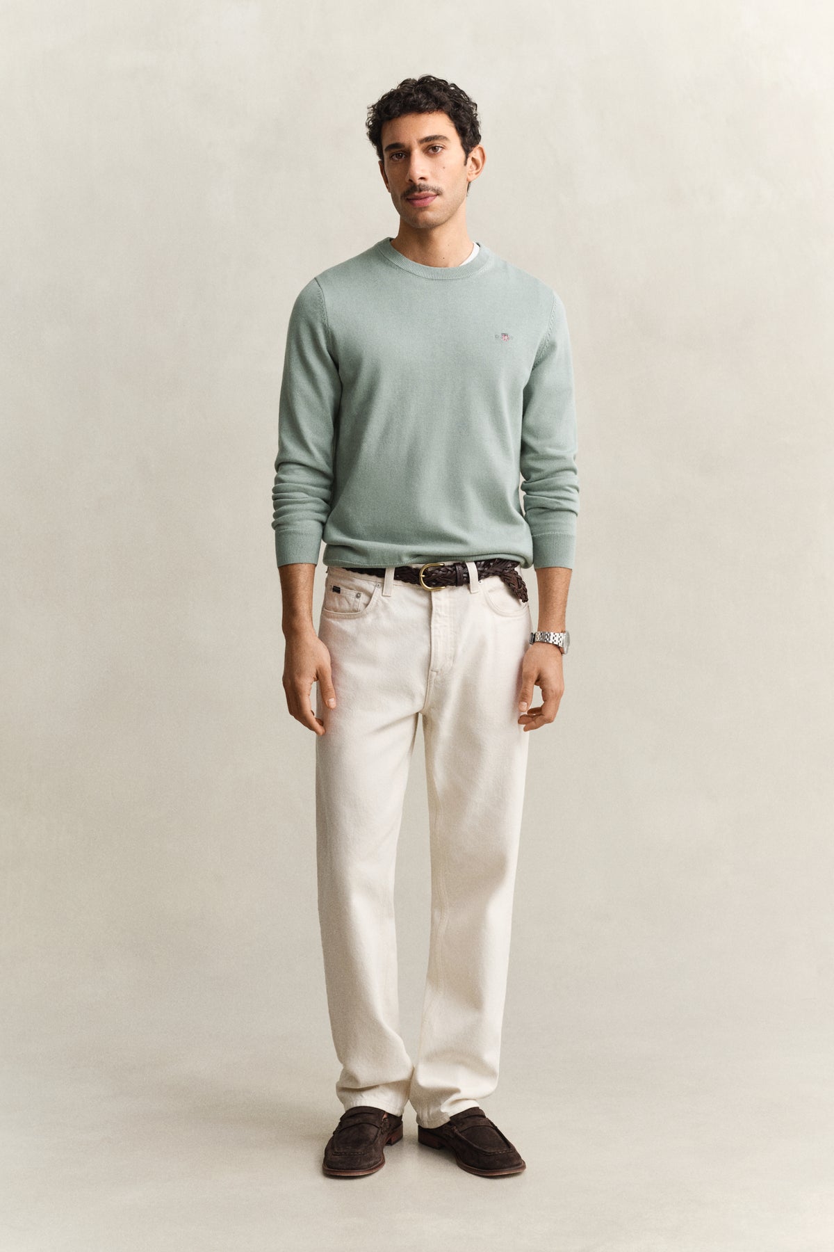 CERAMIC GREY, CLASSIC COTTON C-NECK BY GANT AU.