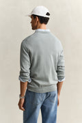 CERAMIC GREY, CLASSIC COTTON V-NECK, BACK-VIEW BY GANT AU.
