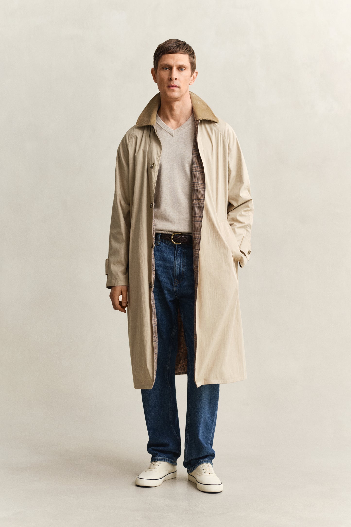 OAT MELANGE, CLASSIC COTTON V-NECK BY GANT AU.