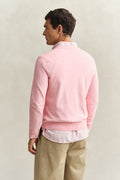 PINK BLUSH MELANGE, CLASSIC COTTON V-NECK, BACK-VIEW BY GANT AU.
