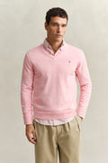 PINK BLUSH MELANGE, CLASSIC COTTON V-NECK, FRONT-VIEW BY GANT AU.