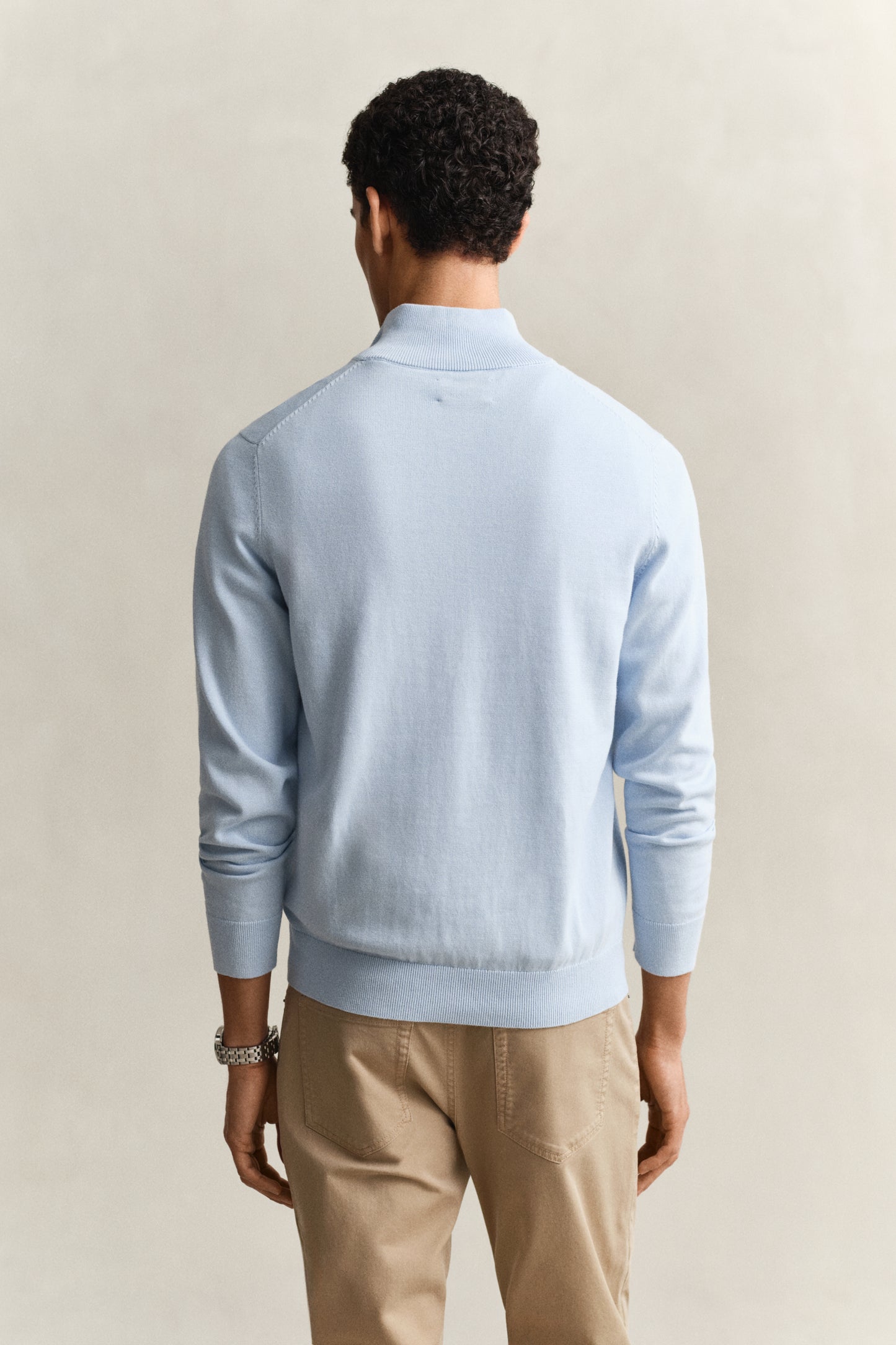 FRESH BLUE, CLASSIC COTTON HALF ZIP, BACK-VIEW BY GANT AU.