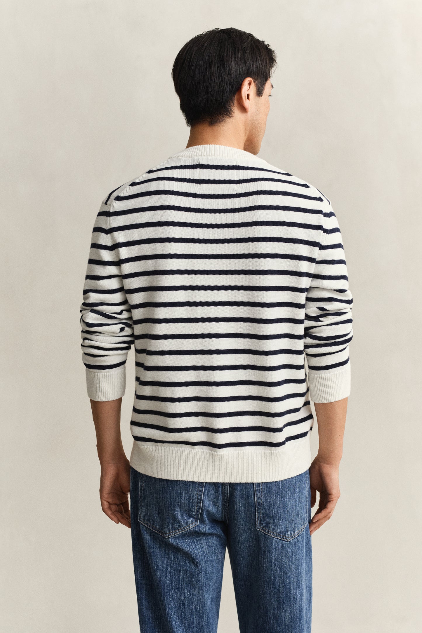 EGGSHELL, BRETON STRIPE GRAPHIC C-NECK, BACK-VIEW BY GANT AU.