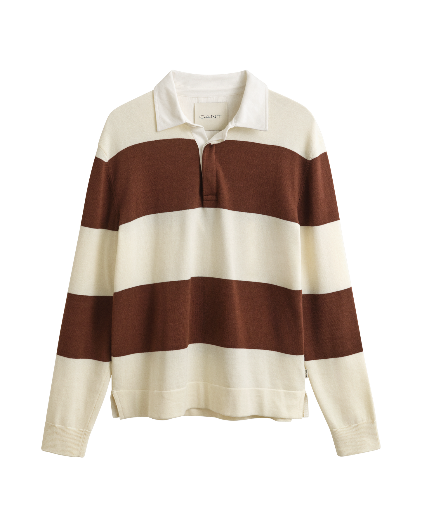 Barstriped Cotton Polo Sweater