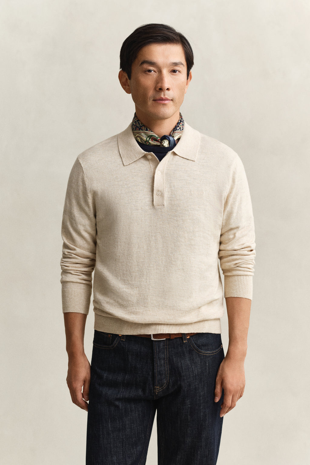 SEED MELANGE, SLUB COTTON LINEN POLO, CLOSE-UP BY GANT AU.