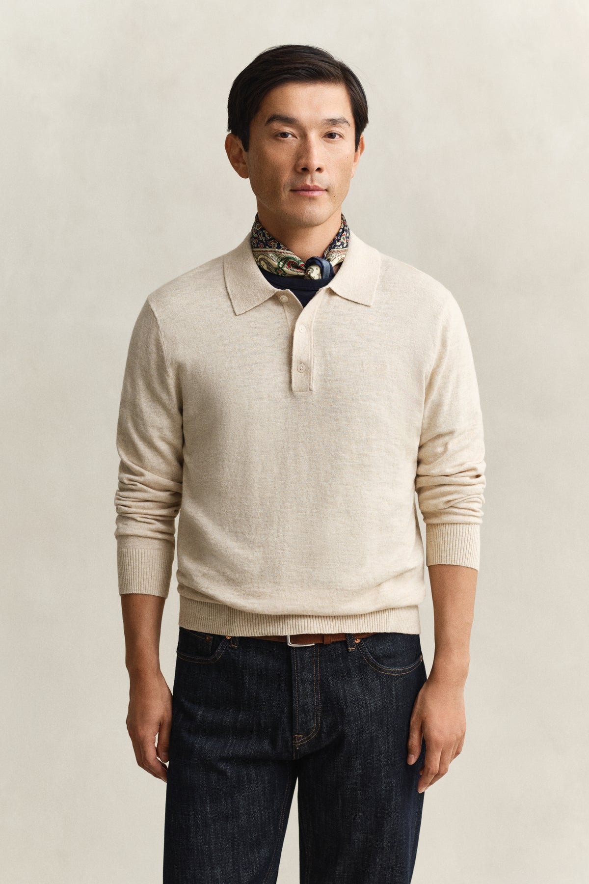 SEED MELANGE, SLUB COTTON LINEN POLO, CLOSE-UP BY GANT AU.