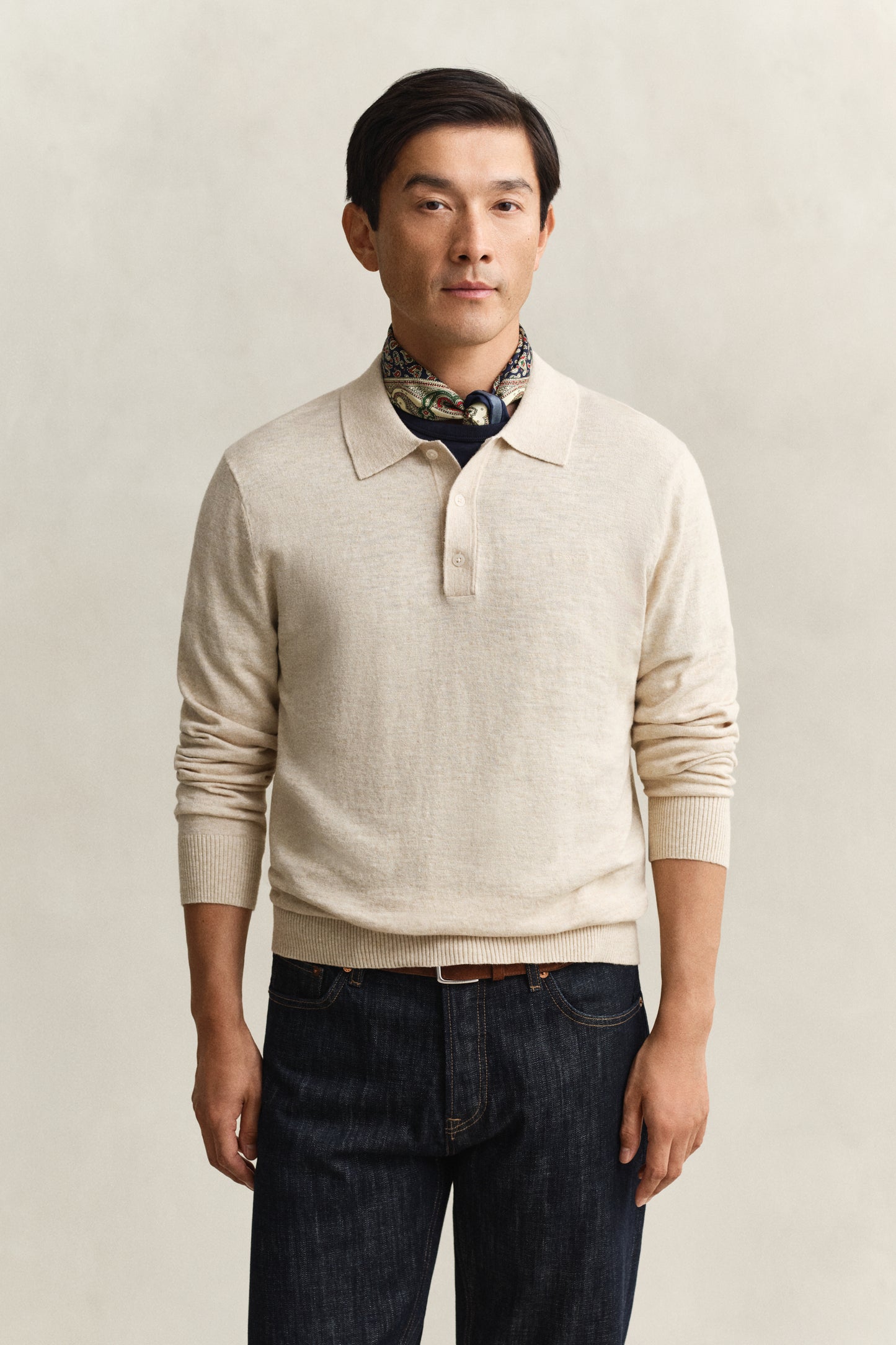 SEED MELANGE, SLUB COTTON LINEN POLO, CLOSE-UP BY GANT AU.