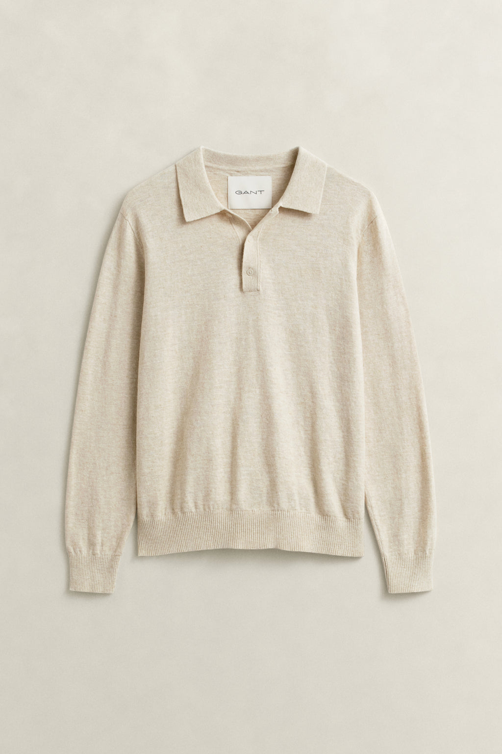 SEED MELANGE, SLUB COTTON LINEN POLO, FLAT-LAY BY GANT AU.