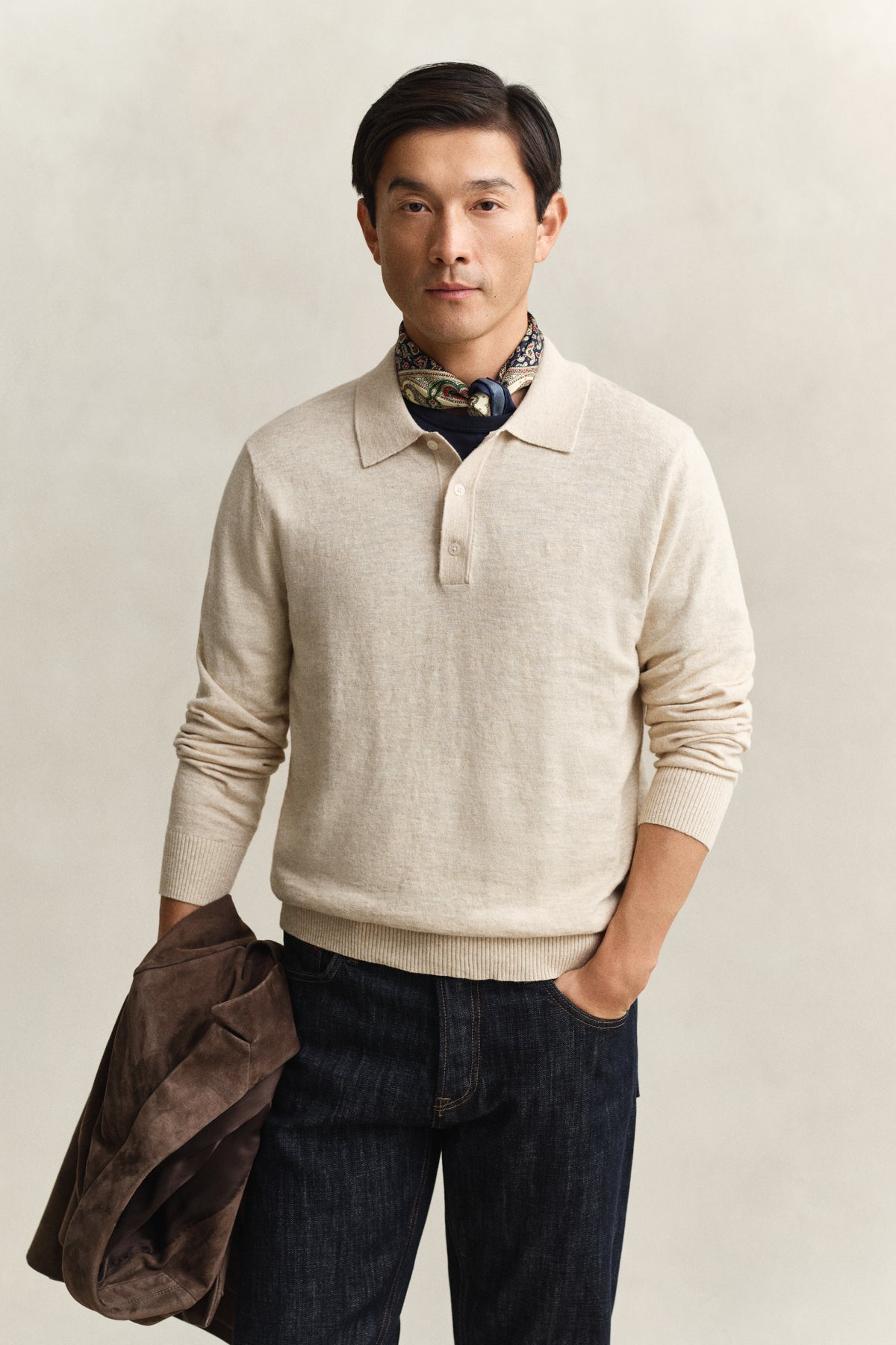 SEED MELANGE, SLUB COTTON LINEN POLO, FRONT-VIEW BY GANT AU.