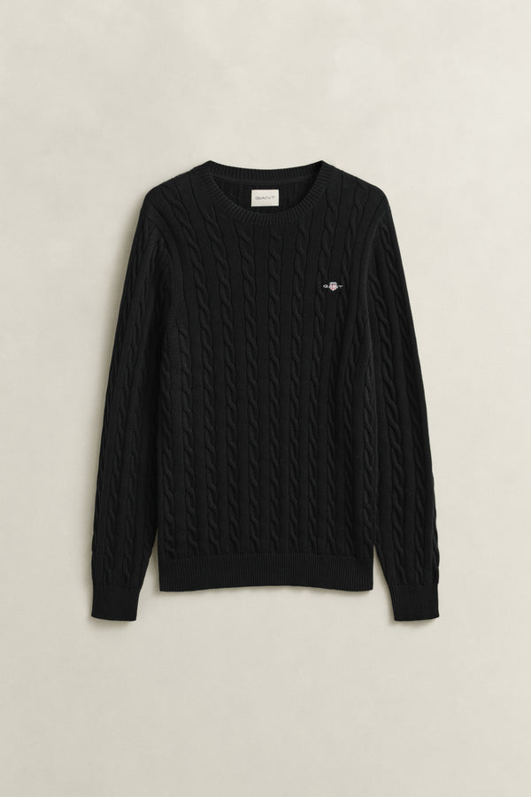 Cotton Cable Knit Crew Neck Sweater
