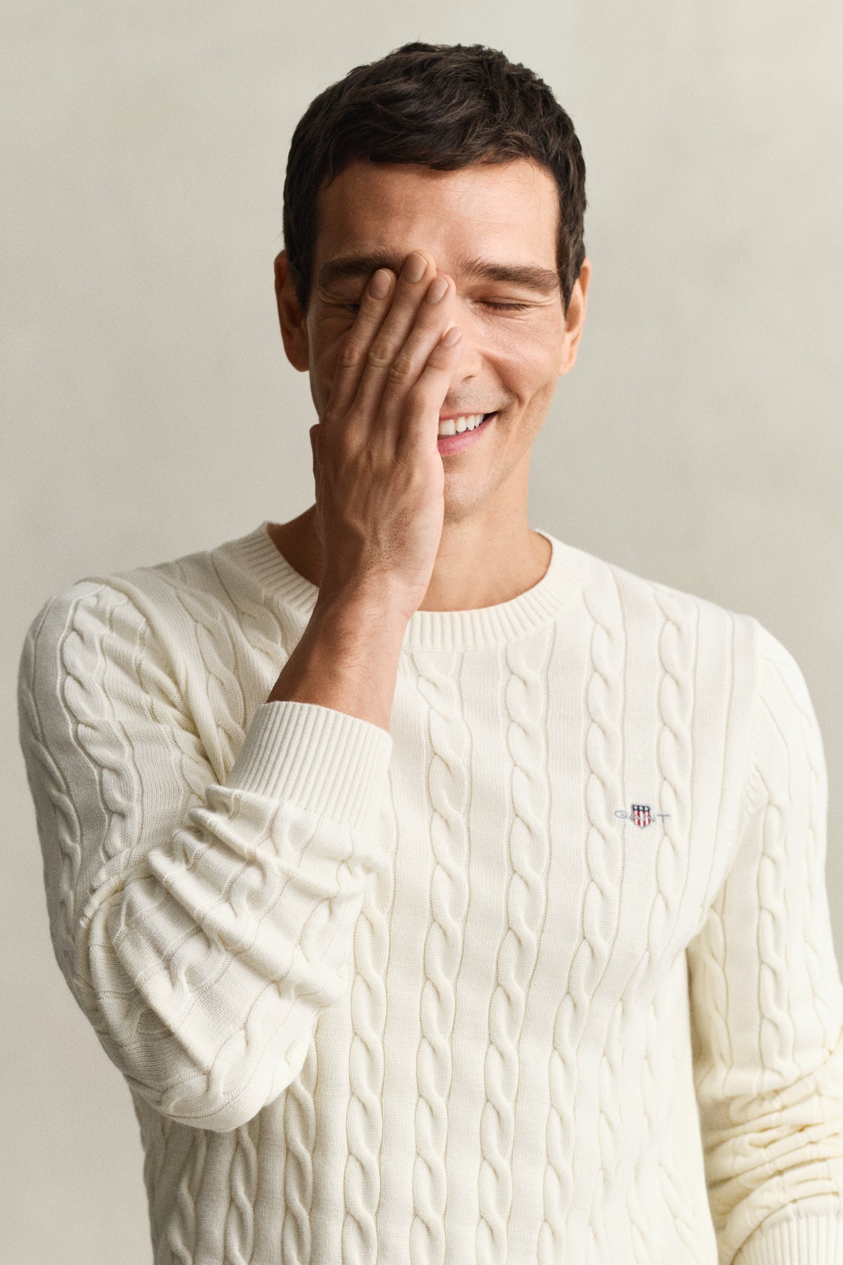 CREAM, Classic Cable Knit Sweater, CLOSE-UP BY GANT AU.