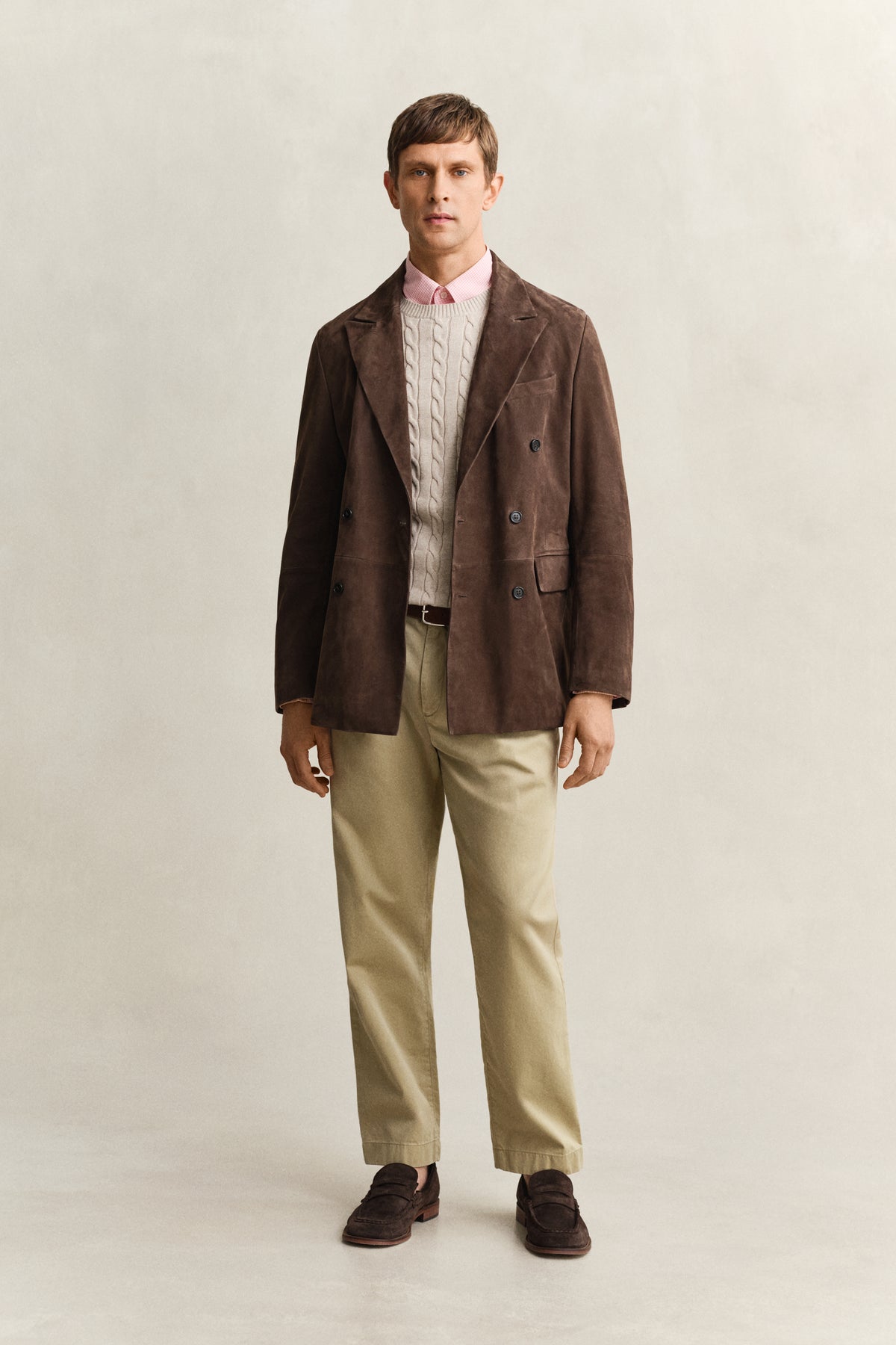 OAT MELANGE, COTTON CABLE C-NECK BY GANT AU.