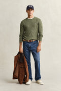 DRY HERB GREEN, Classic Cable Knit Sweater BY GANT AU.