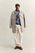 FADED DENIM, COTTON CABLE C-NECK BY GANT AU.
